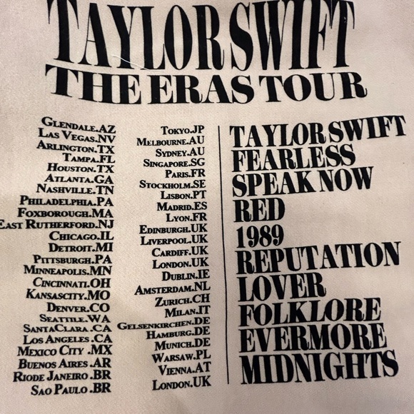 Taylor Swift Eras Tour Cream Crewneck Sweater - Picture 3 of 5